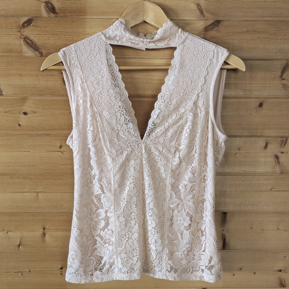 Bebe Lace Sleeveless Top